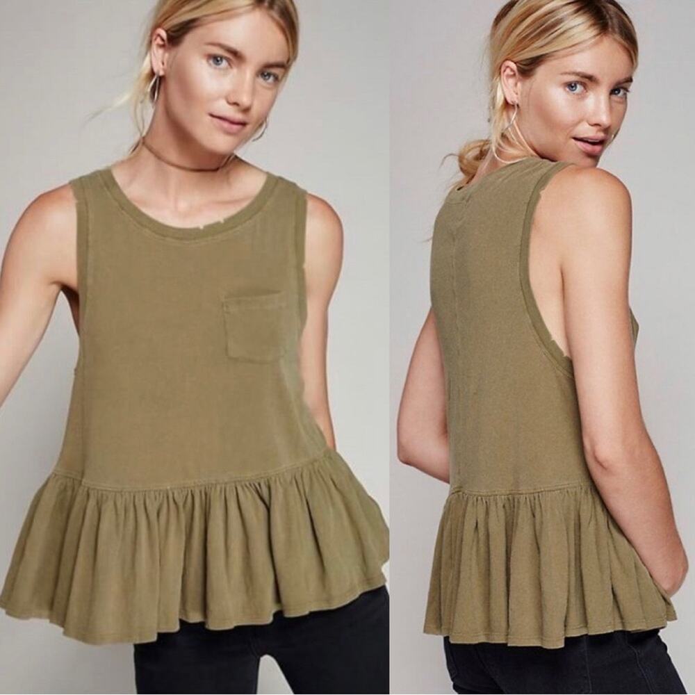 We The Free Continental Peplum Tank Top size Large